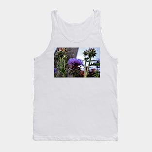 Purple Flower-Head Tank Top